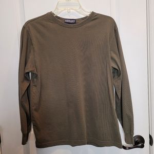 Lands End Direct Merchants Long Sleeve T Shirt Kids L 14 - 16 Olive Green VTG